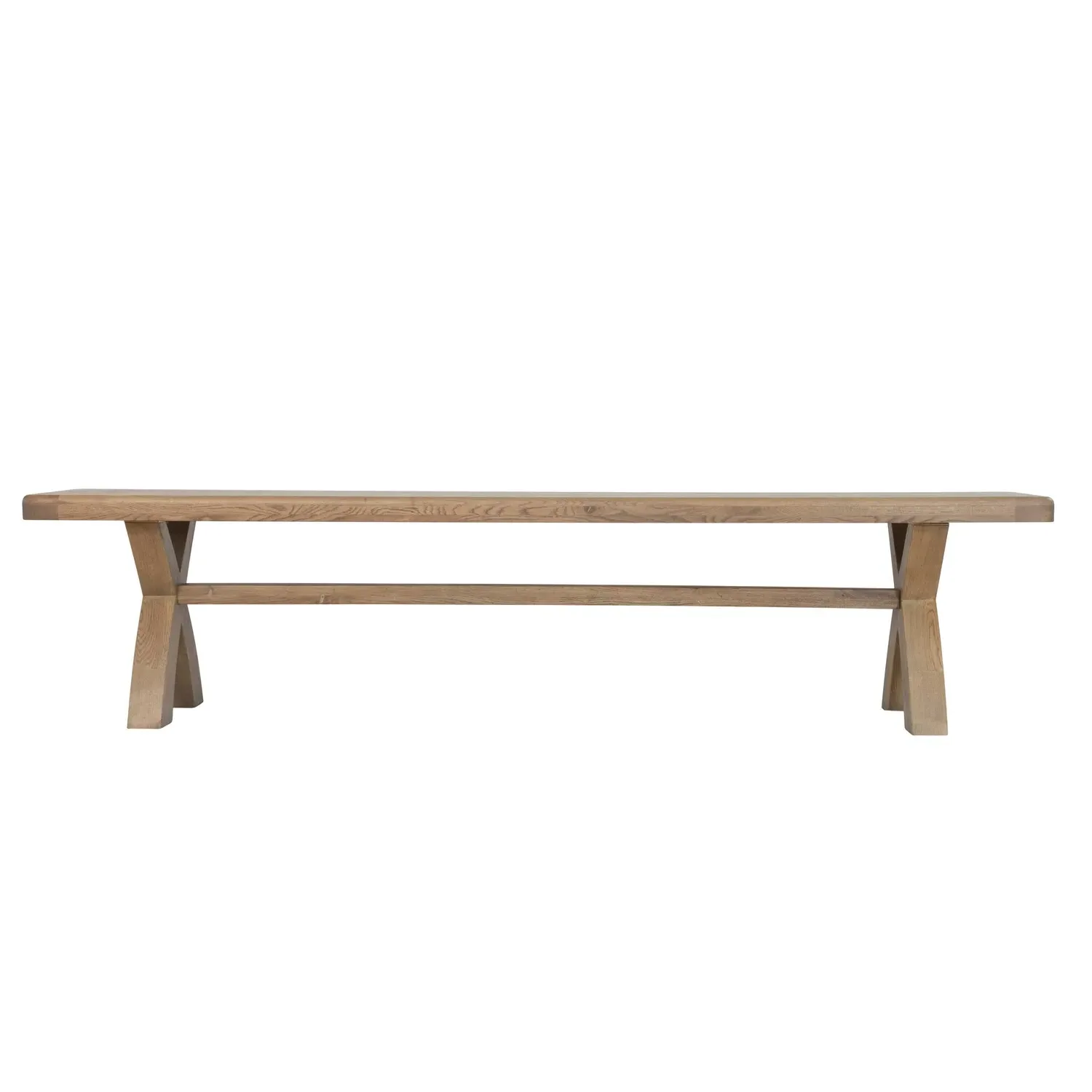 Large Dining Bench Cross Leg - Brown, Oak