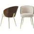 Set of 2 Dining Chairs with Wooden Back - Beige