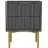 2 Drawer Bedside Table with Legs - Grey, High Gloss