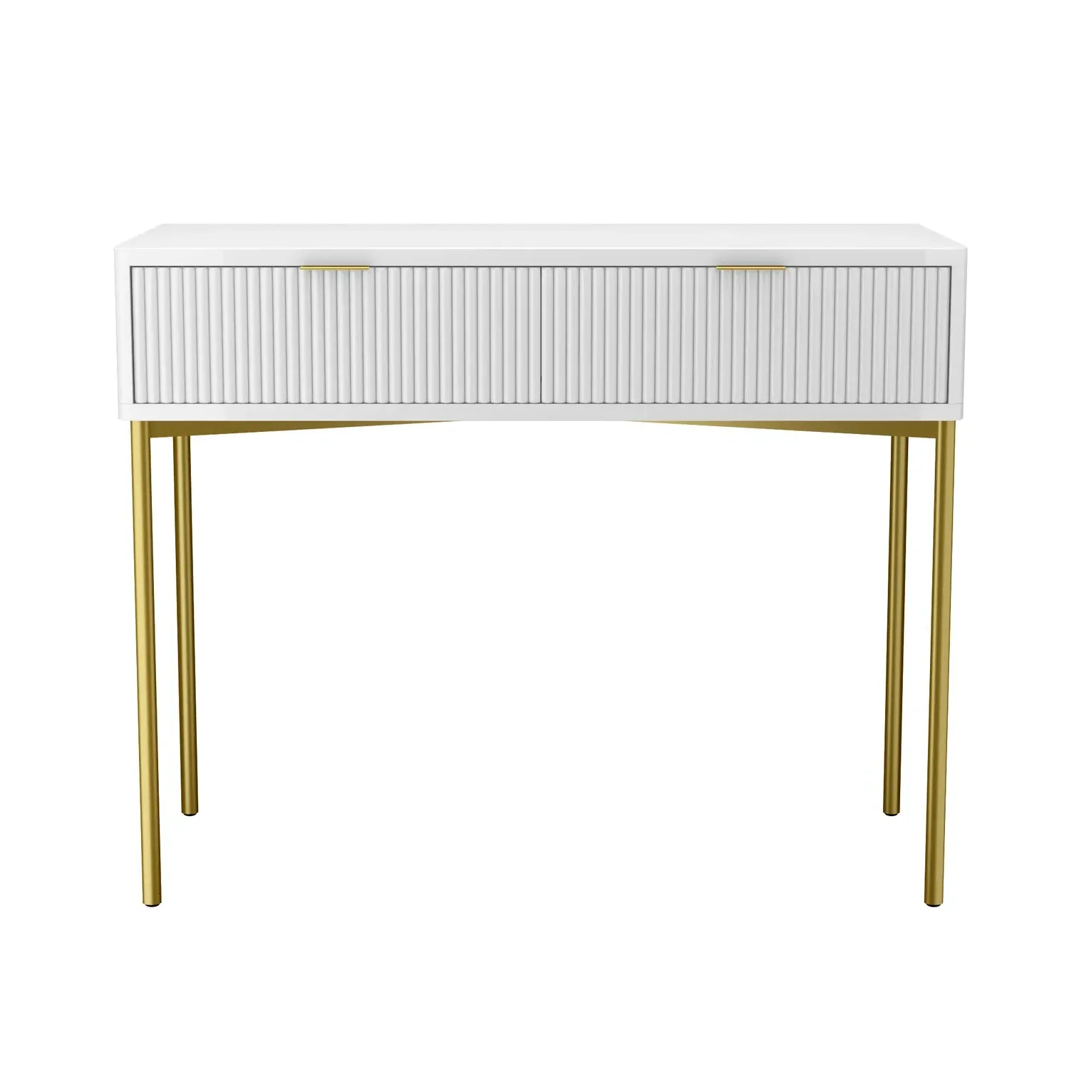 Dressing Table with 2 Drawers - White, Gloss