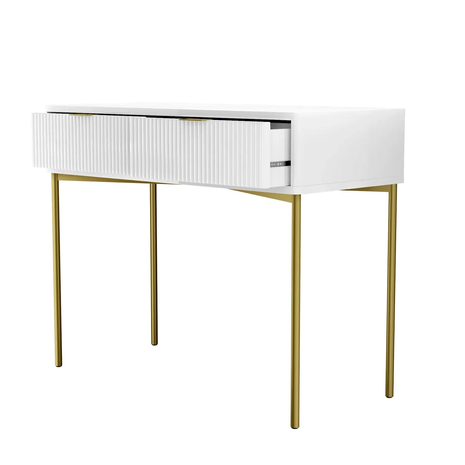Dressing Table with 2 Drawers - White, Gloss