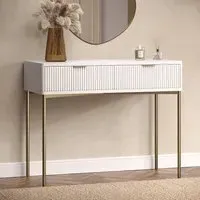 Dressing Table with 2 Drawers - White, Gloss