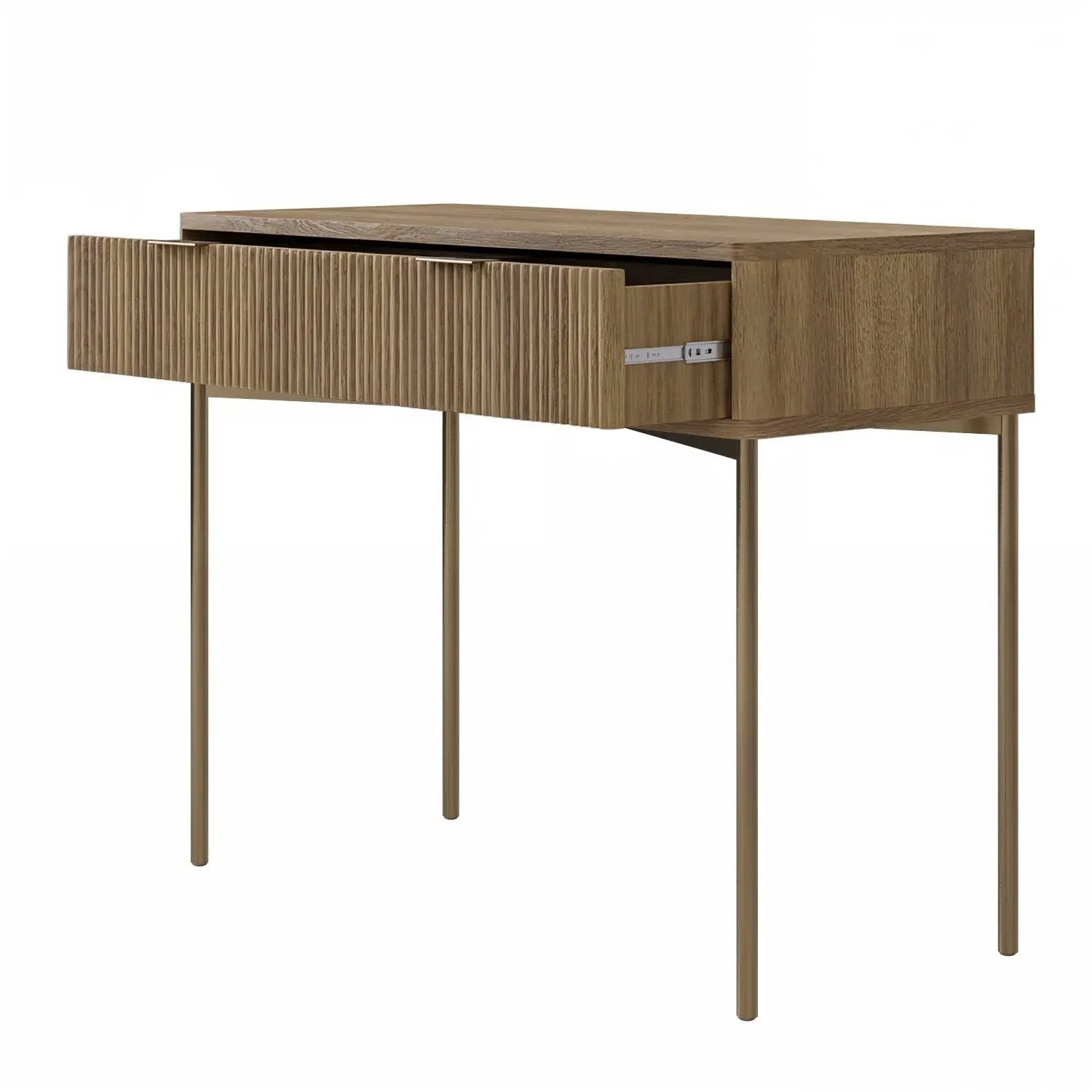 Ribbed Dressing Table with Storage - Wood, MDF