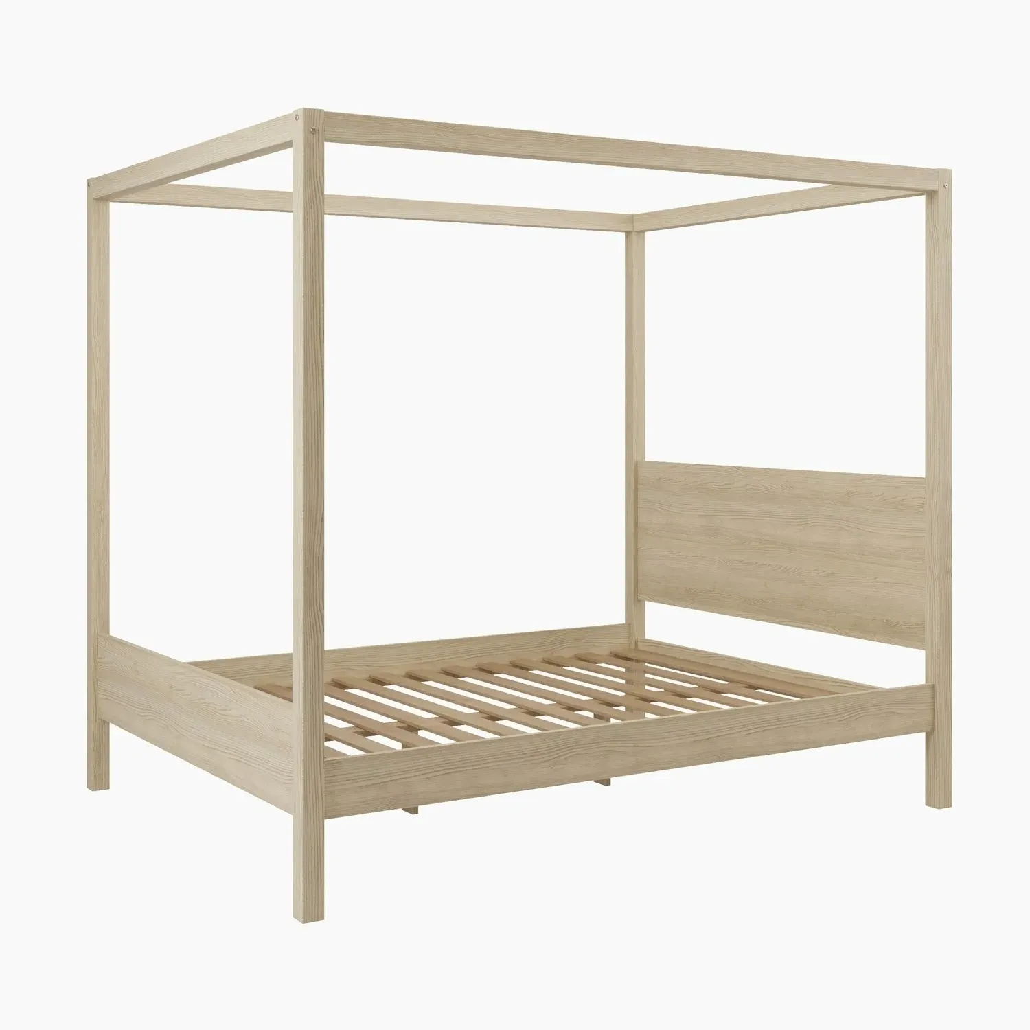 Double Four Poster Bed Frame - Oak, Pine