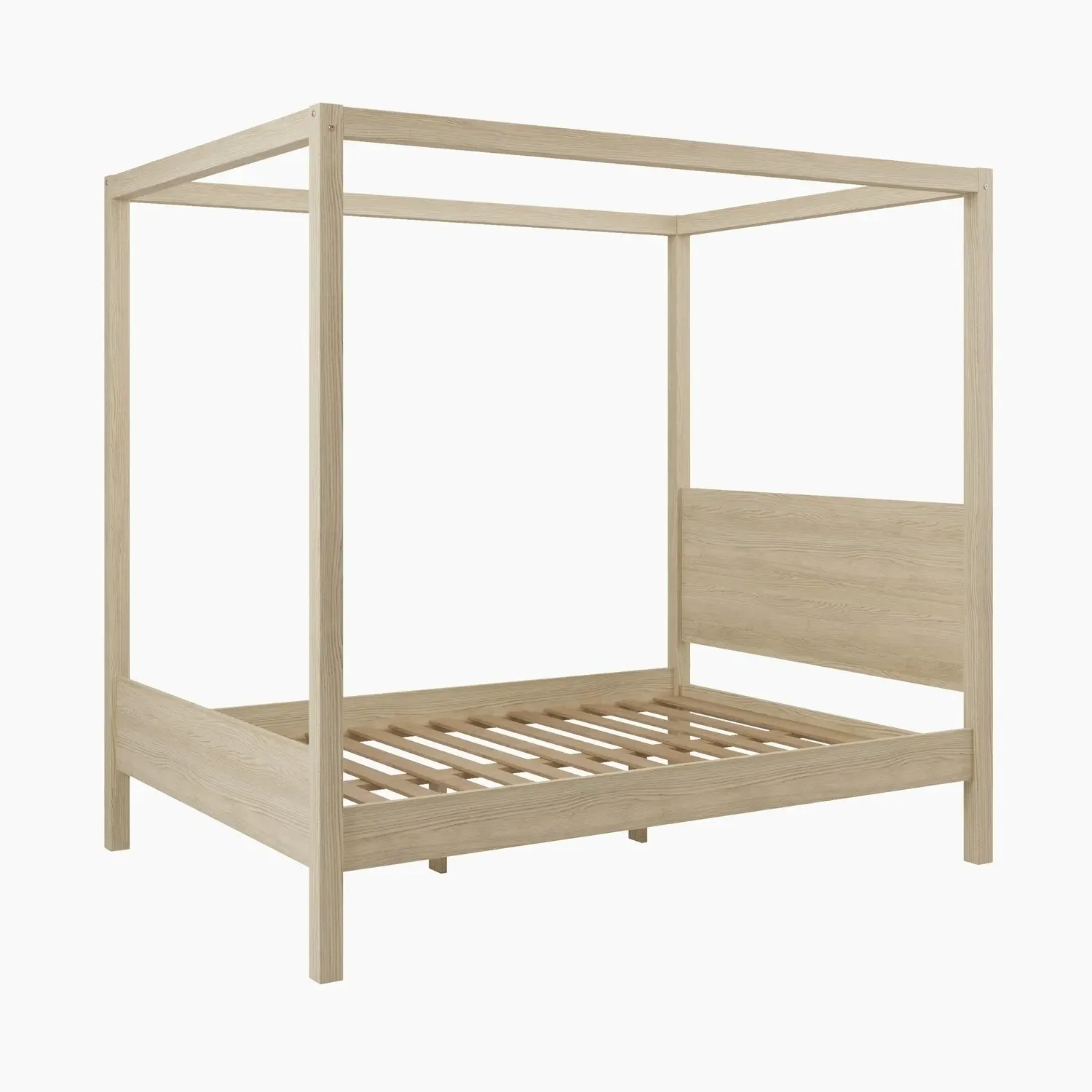 King Size Four Poster Bed Frame - Oak, Pine