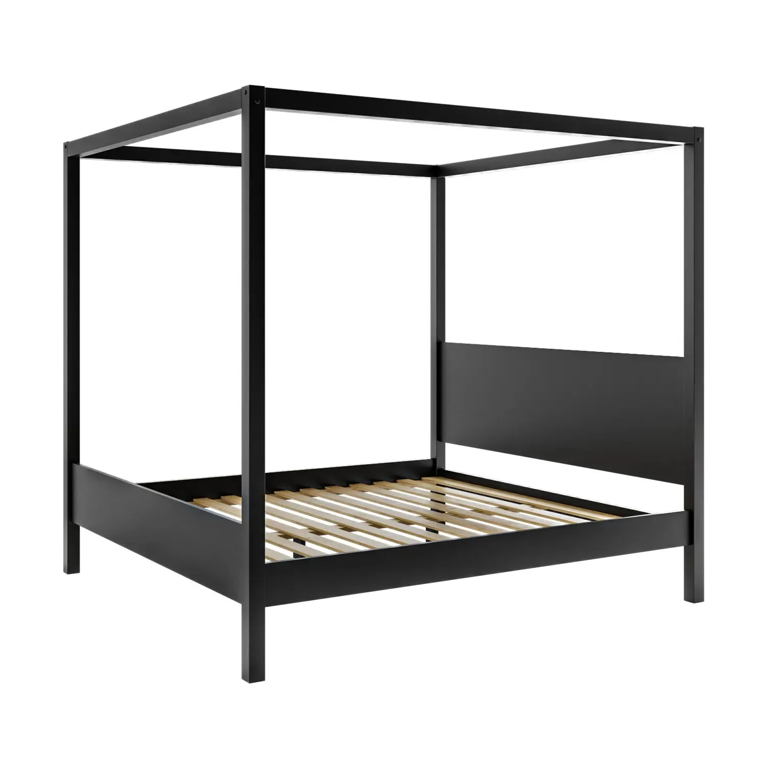 Super King Four Poster Bed Frame - Black, Pine