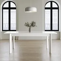 Extendable Dining Table - White, High Gloss