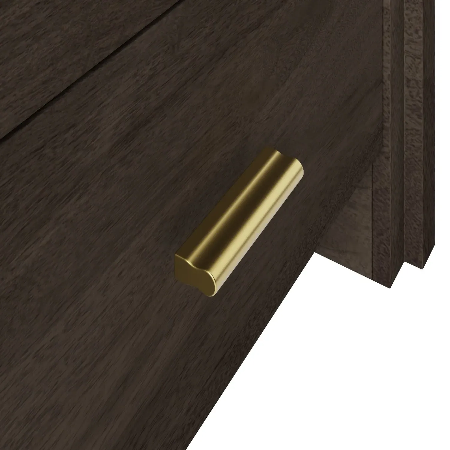 6-Drawer Chest with Open Shelf - Dark, Mango Wood