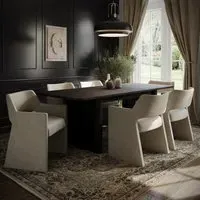 6-Seater Extendable Dining Set - Black, Oak