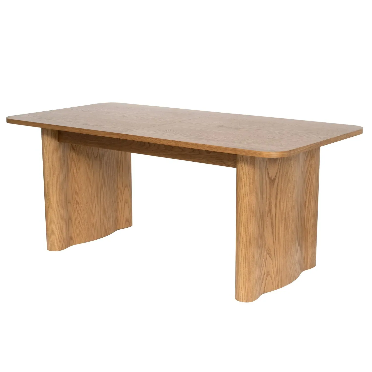 Extendable Dining Table with Wave Legs - Brown, Oak