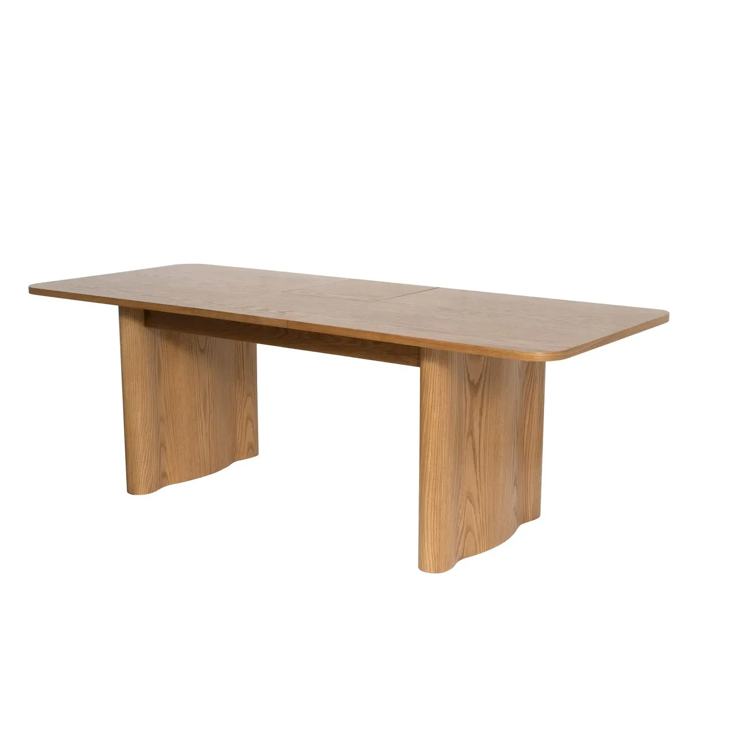 Extendable Dining Table with Wave Legs - Brown, Oak