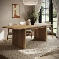 Extendable Dining Table with Wave Legs - Brown, Oak