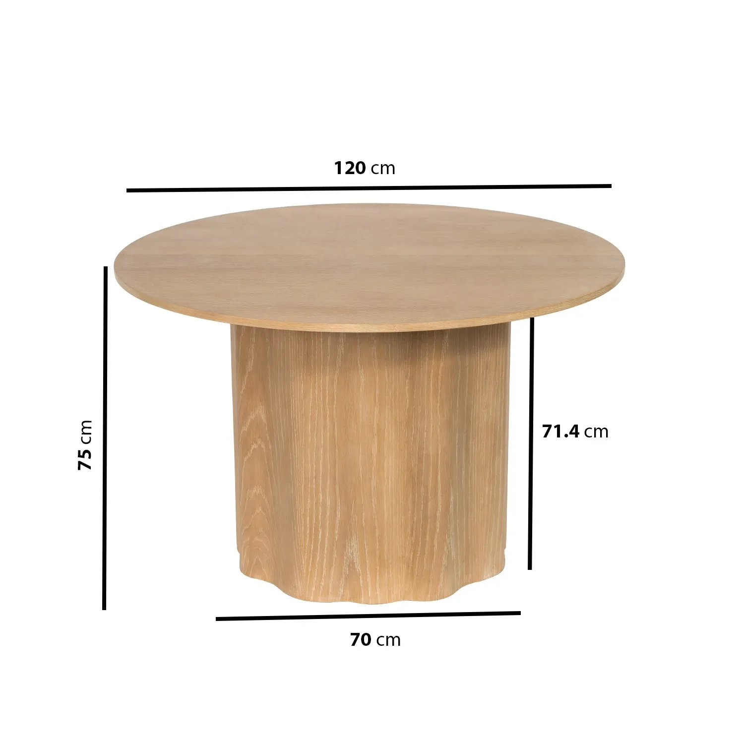 Round Dining Table Set with 4 Chairs - Oak