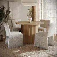 Round Dining Table Set with 4 Chairs - Oak