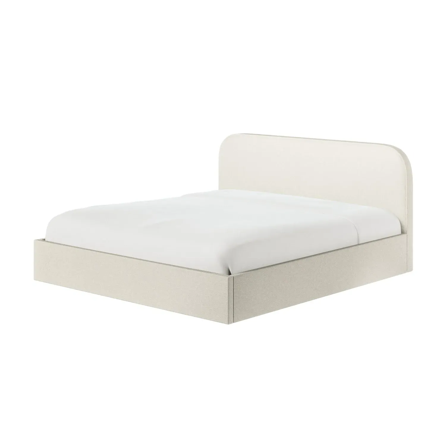 Super King Ottoman Bed with Storage - Cream, Fabric
