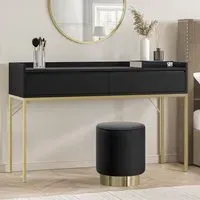 2-Drawer Dressing Table - Black, MDF