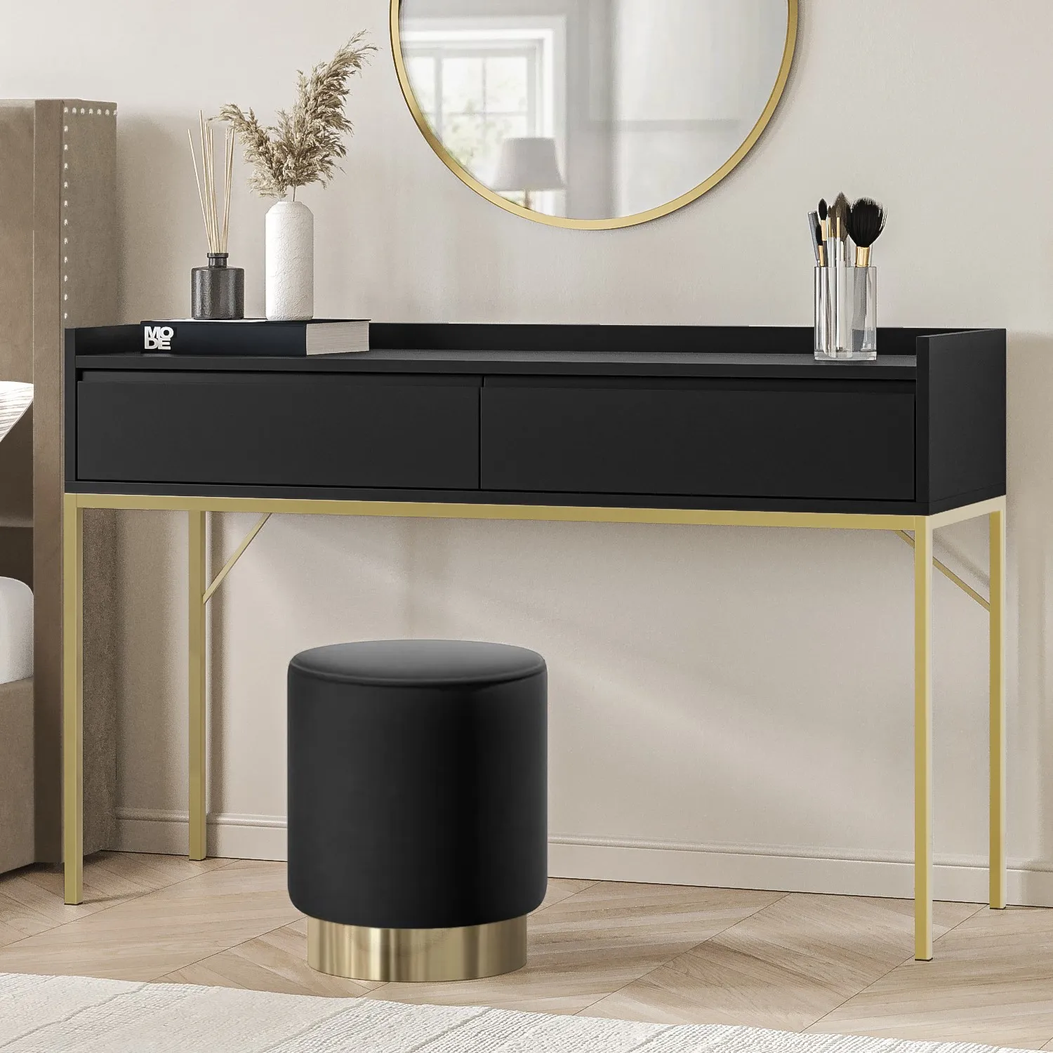 2-Drawer Dressing Table - Black, MDF image
