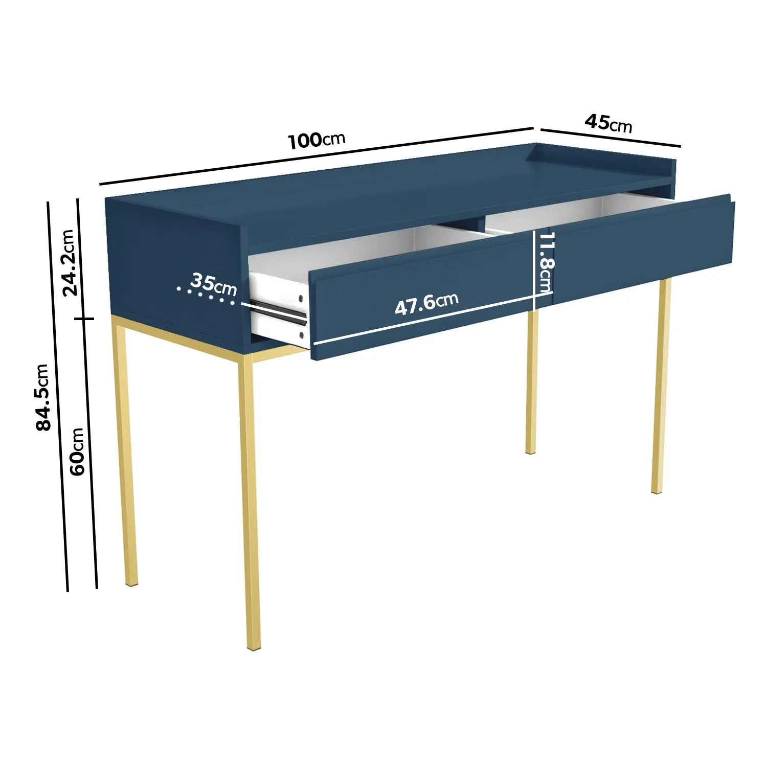 2-Drawer Dressing Table - Navy, MDF