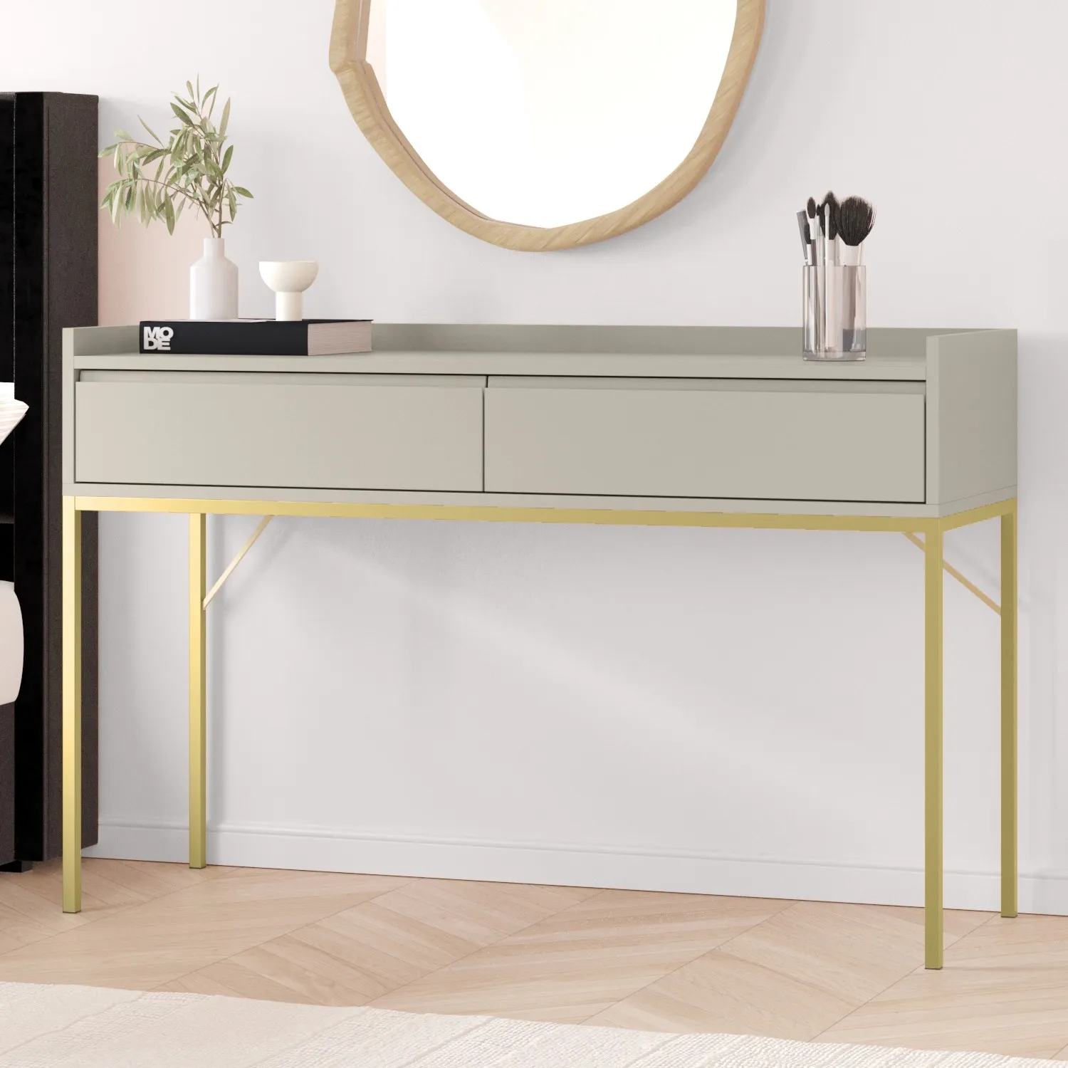 2-Drawer Dressing Table - Taupe, MDF