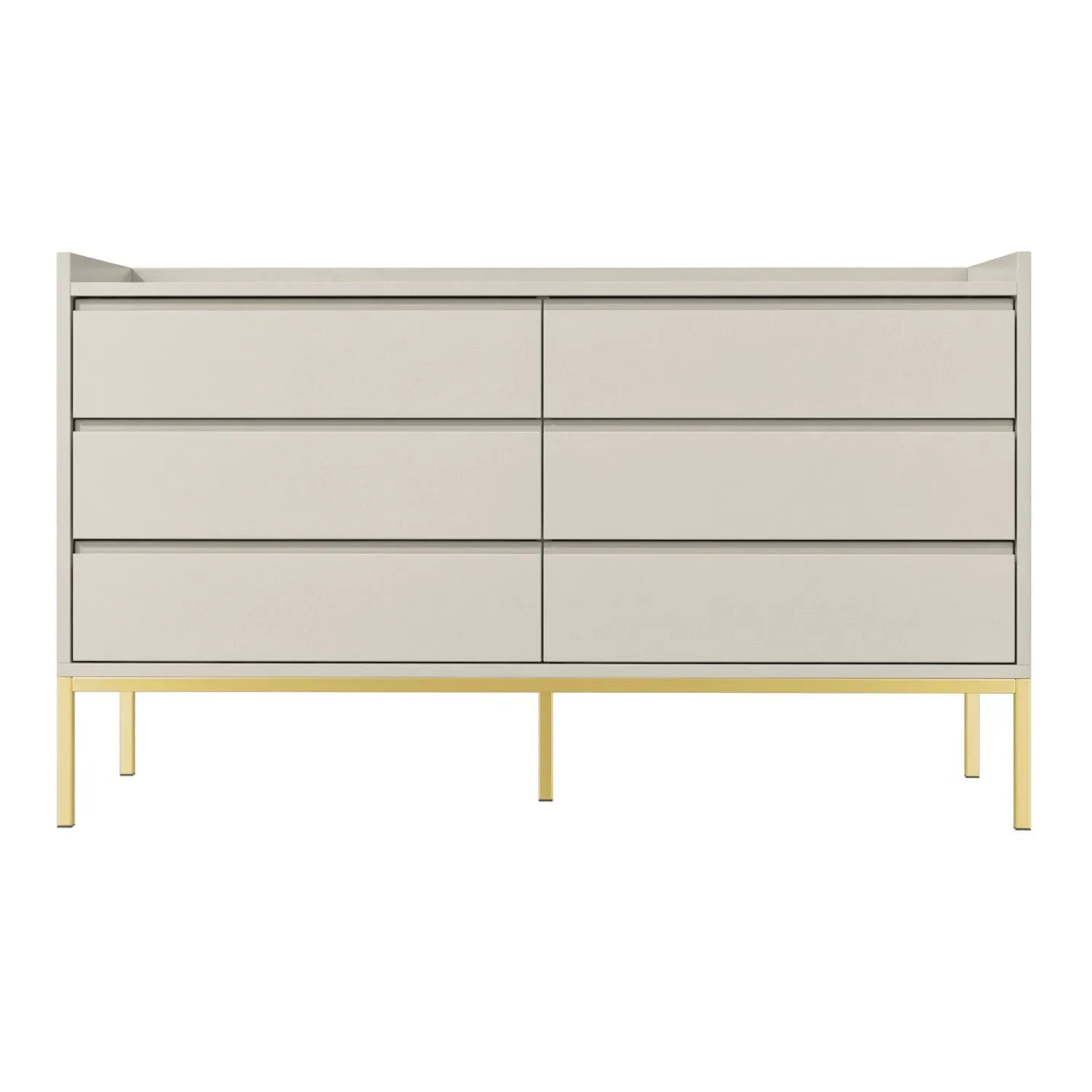 6-Drawer Wide Chest of Drawers - Taupe, MDF