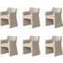 Set of 6 Dining Chairs with Armrests - Beige, Chenille