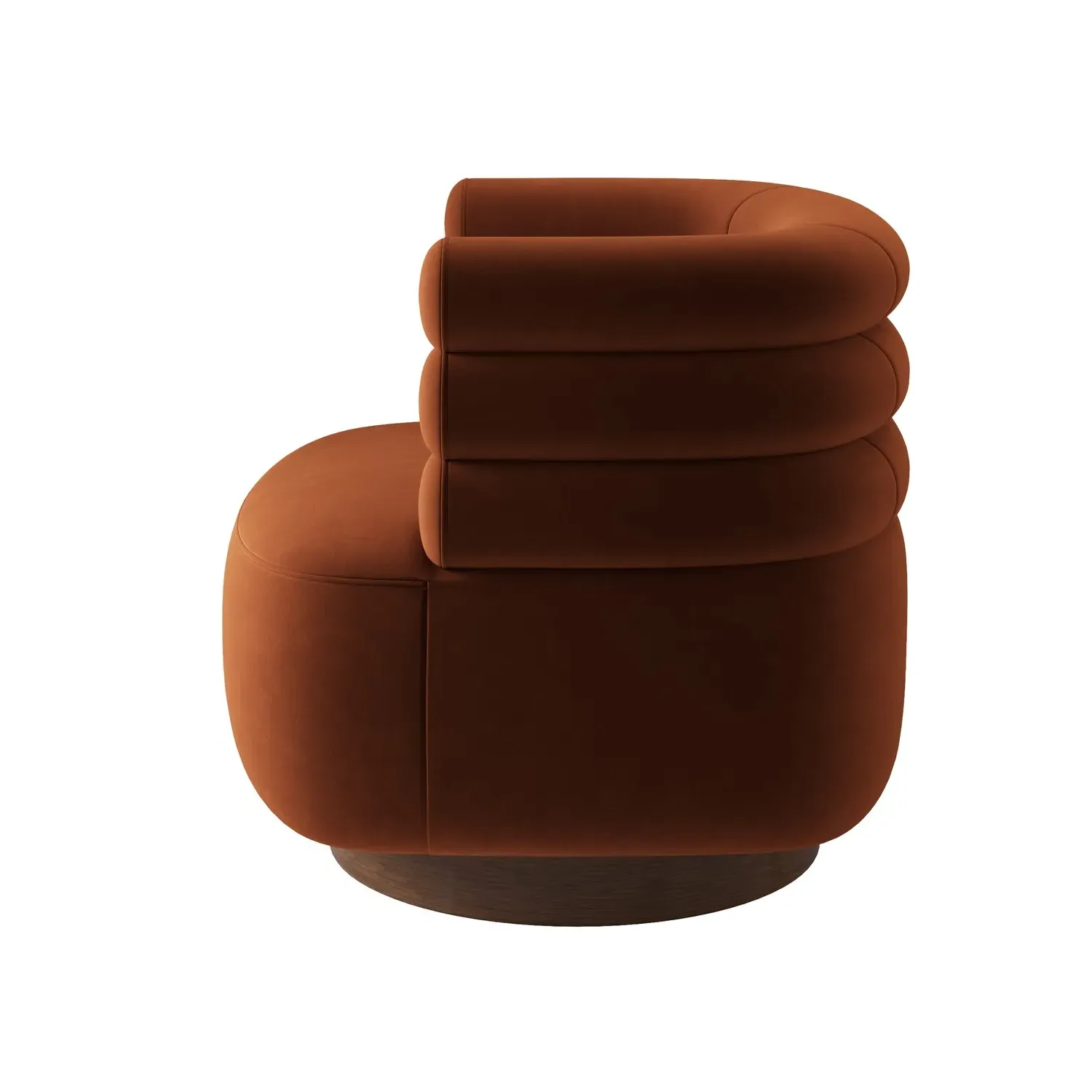 Swivel Accent Chair with 360° Rotation - Orange, Velvet