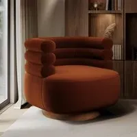 Swivel Nursing Chair with 360° Rotation - Orange, Velvet