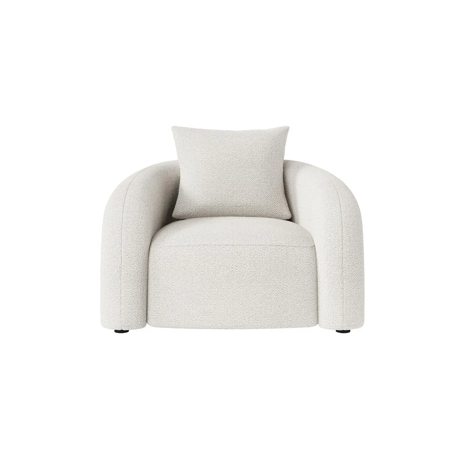 Curved Nursing Chair with Cushion - Cream, Boucle