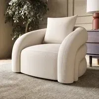 Curved Nursing Chair with Cushion - Cream, Boucle