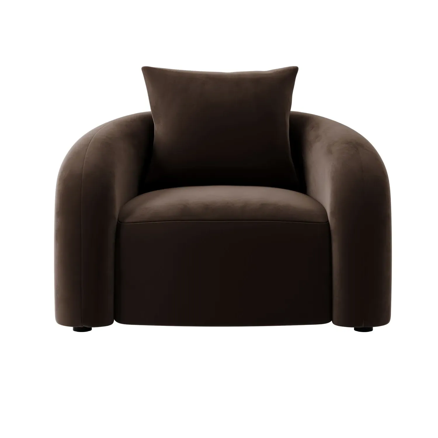 Nursing Chair with Cushion - Brown, Velvet