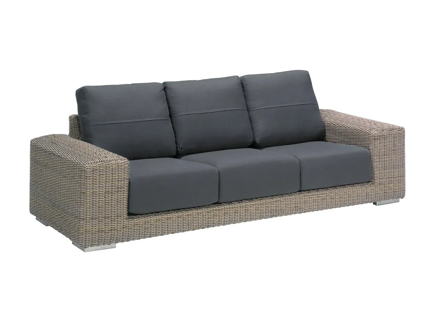 3-Seater Outdoor Sofa - Brown image