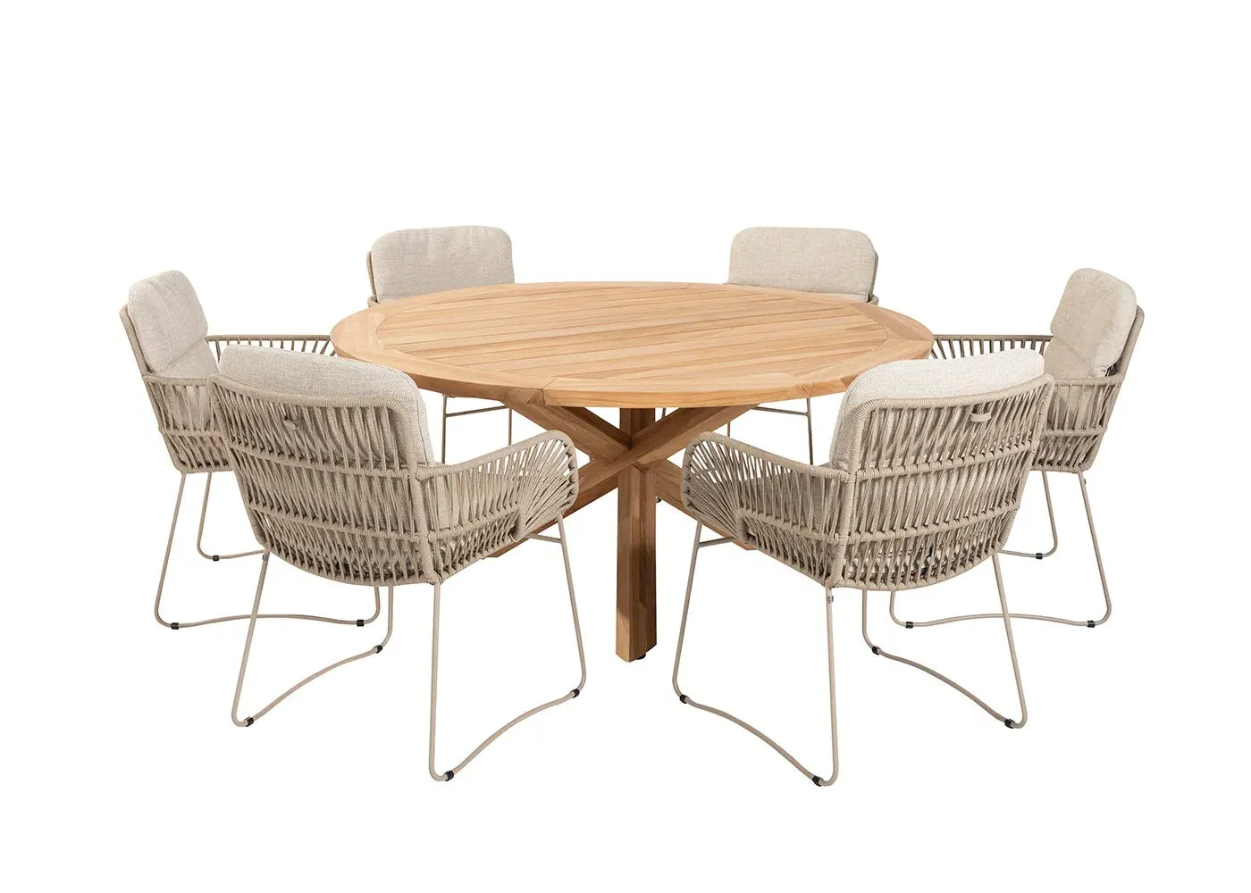 6-Seat Outdoor Dining Set - Cream image