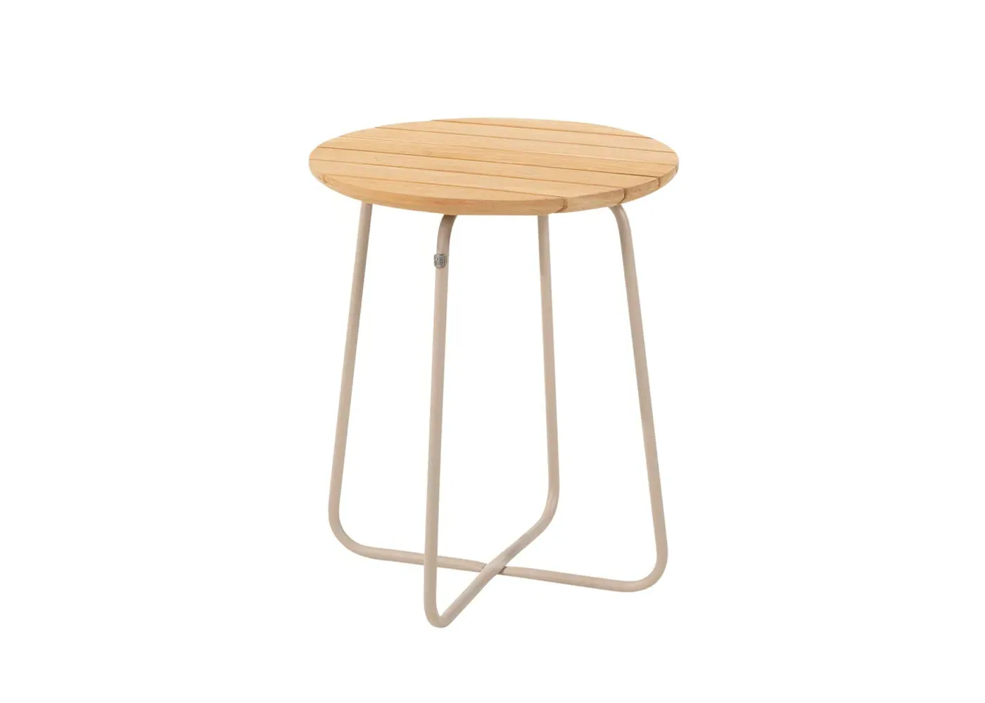 Round Side Table - Light Wood, Teak image