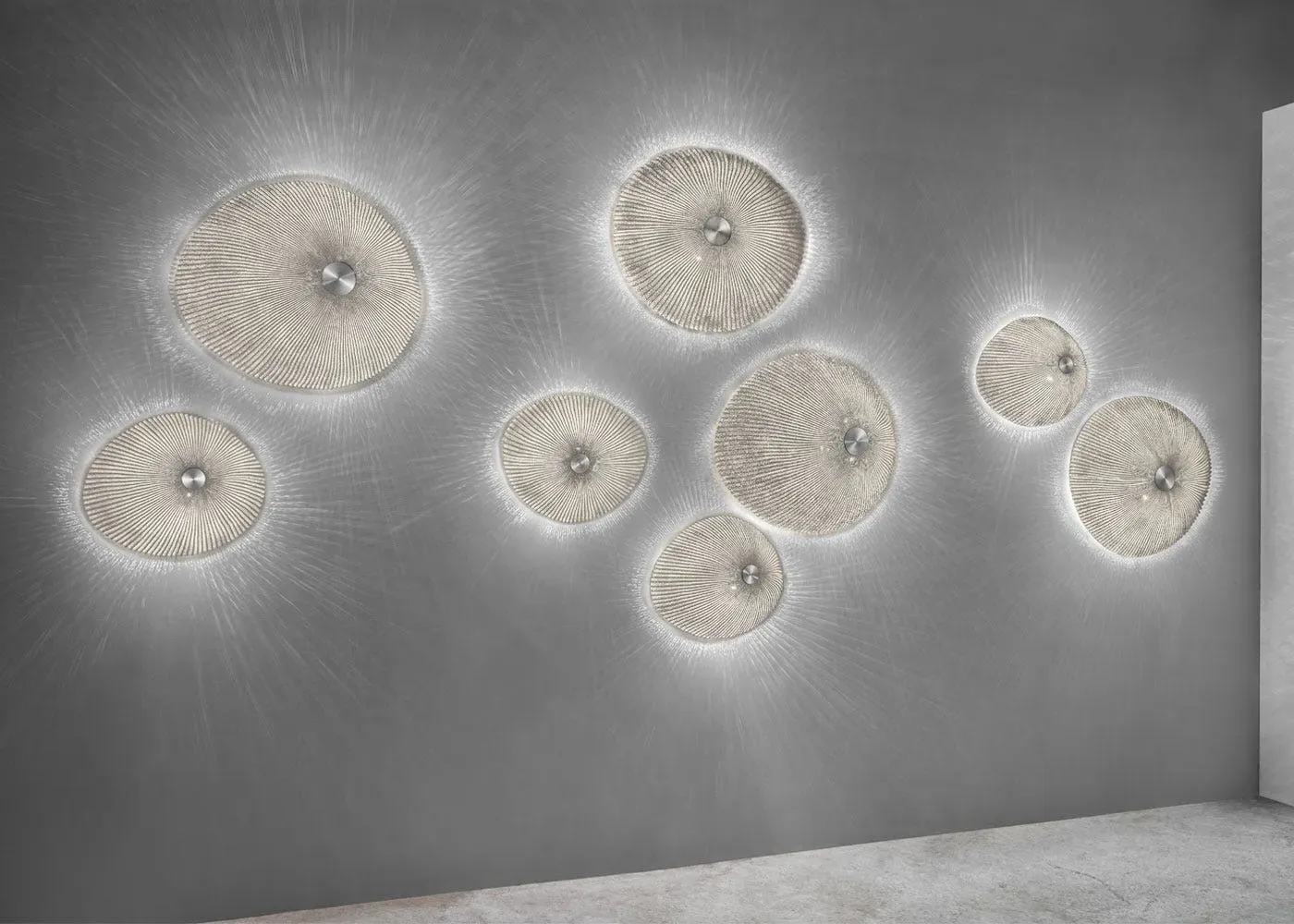 Large Ceiling Surface Light - White, Steel Mesh