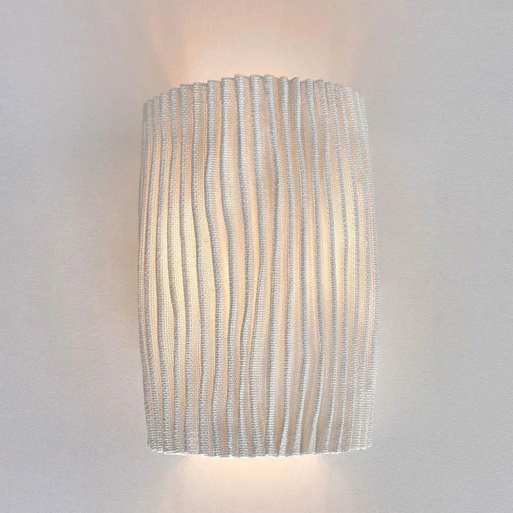 Sculptural Wall Light - White, Steel Mesh