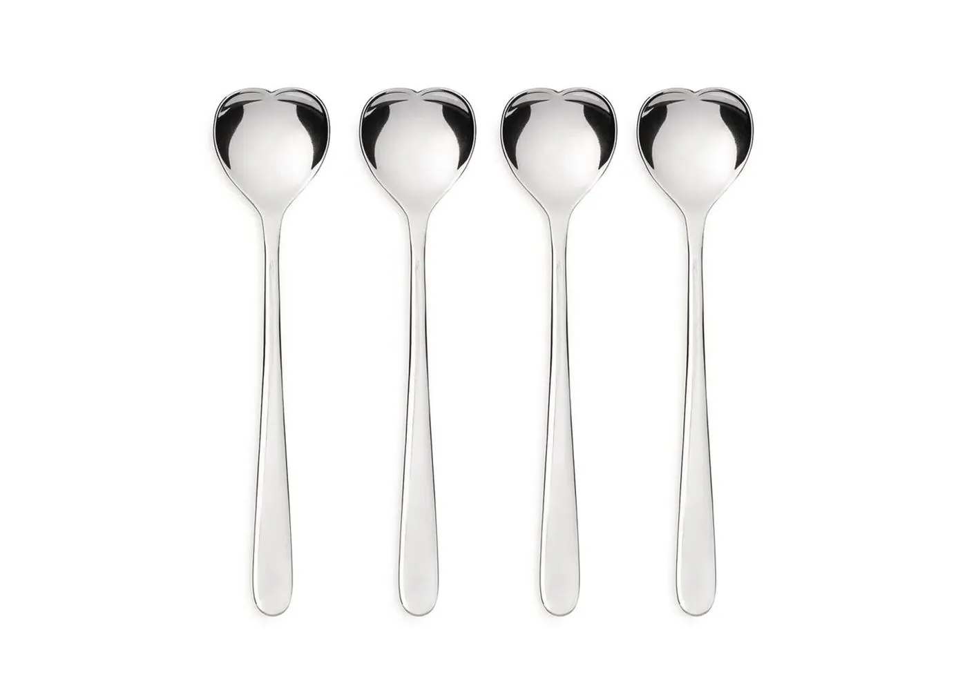 Set of 4 Ice Cream Spoons - Silver image
