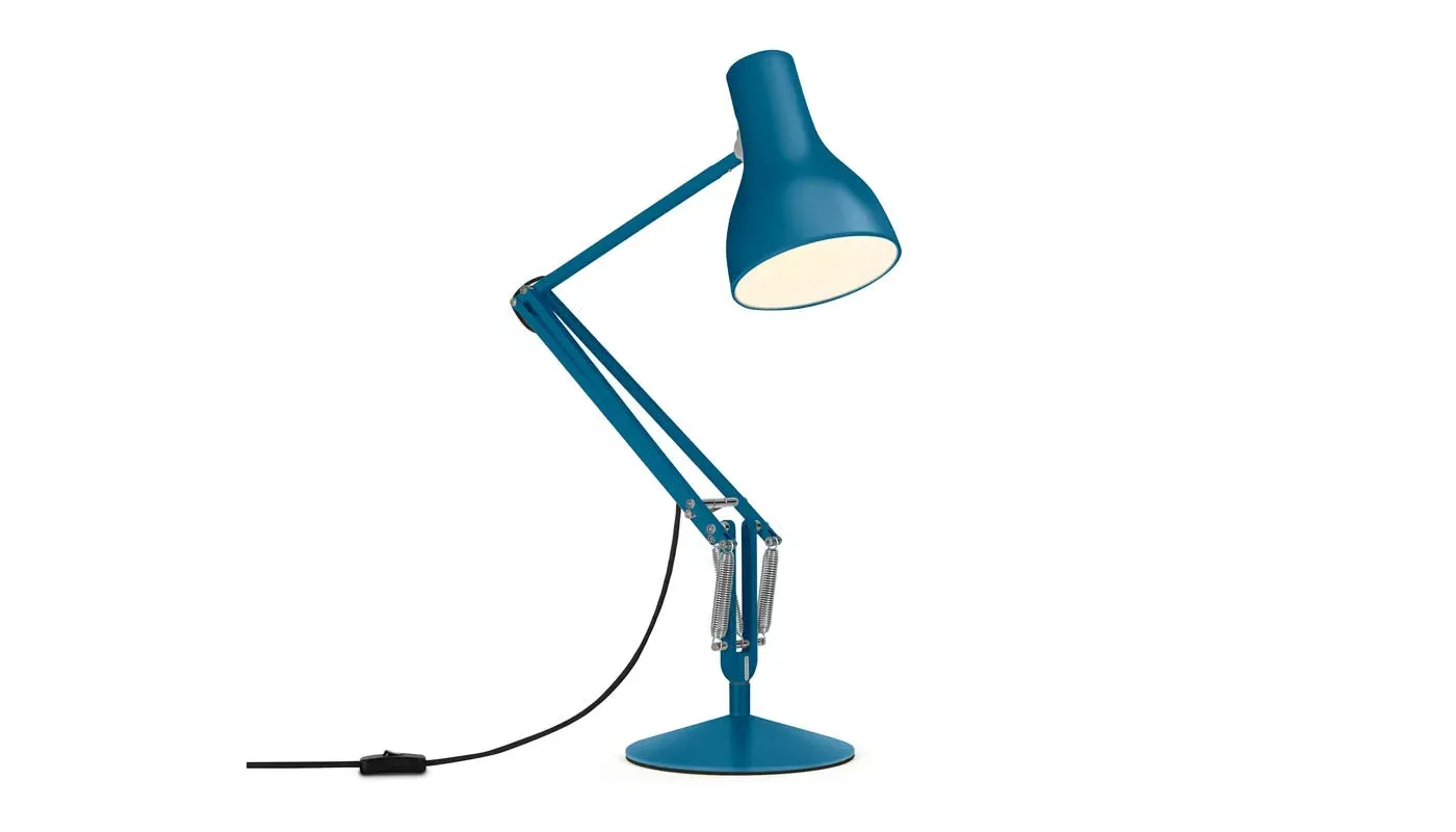 Adjustable Desk Lamp with Springs - Blue, Aluminium image