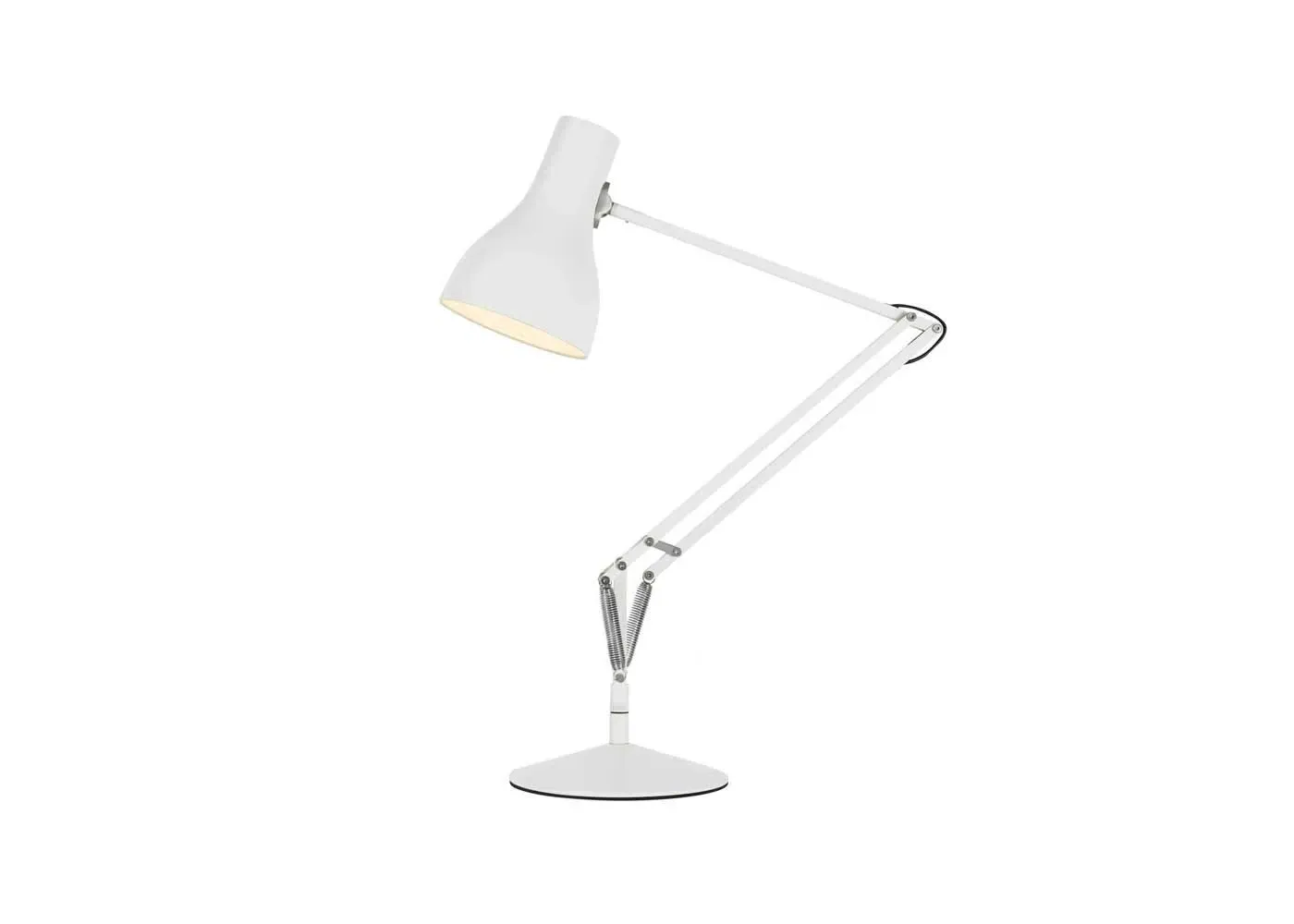 Adjustable Desk Lamp with Springs - White, Aluminium