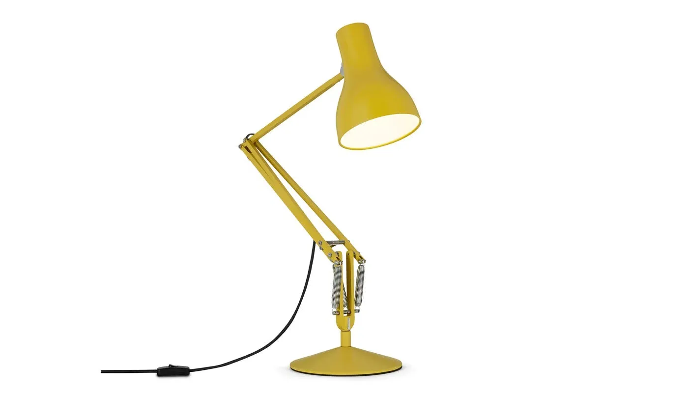 Adjustable Desk Lamp with Springs - Yellow, Aluminium