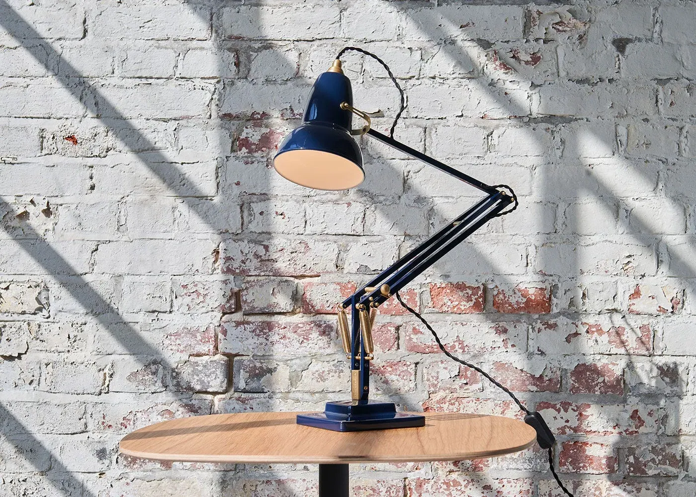 Articulated Desk Lamp with Springs - Blue, Brass