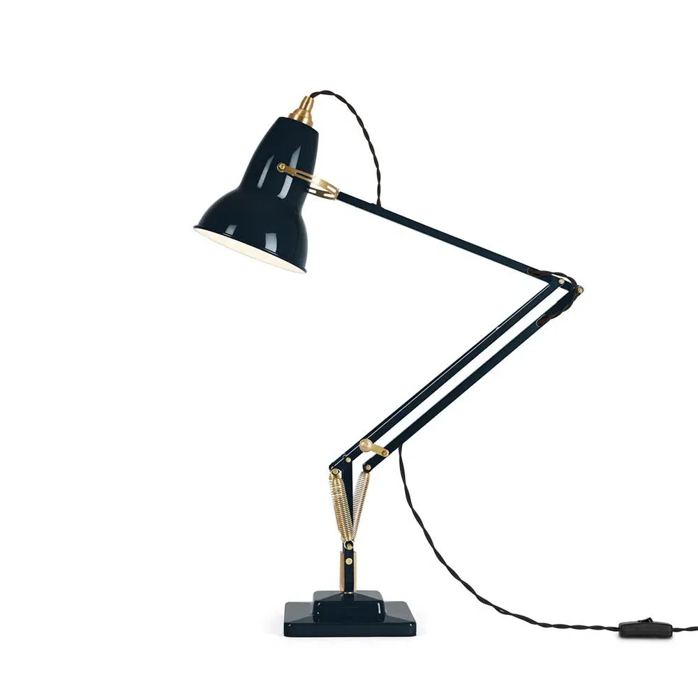 Articulated Desk Lamp with Springs - Blue, Brass