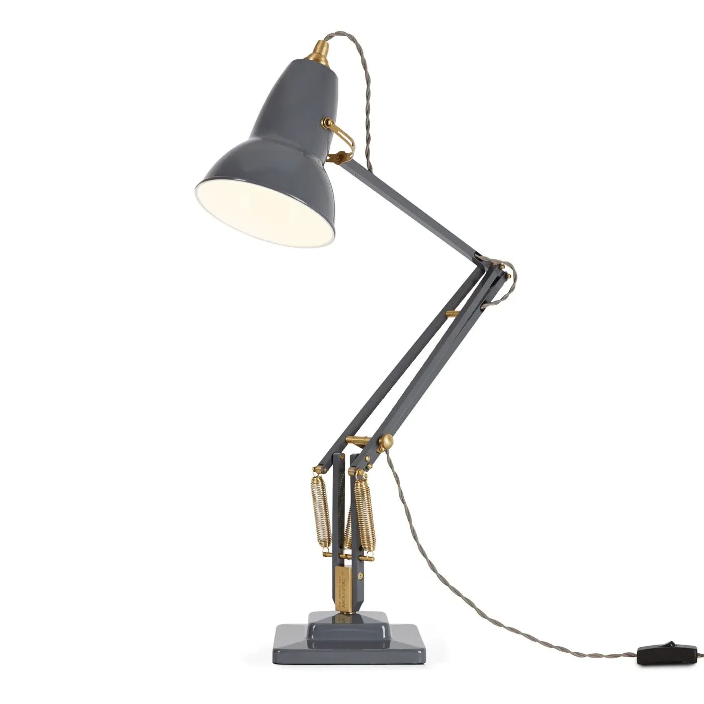 Articulated Desk Lamp with Springs - Grey, Brass