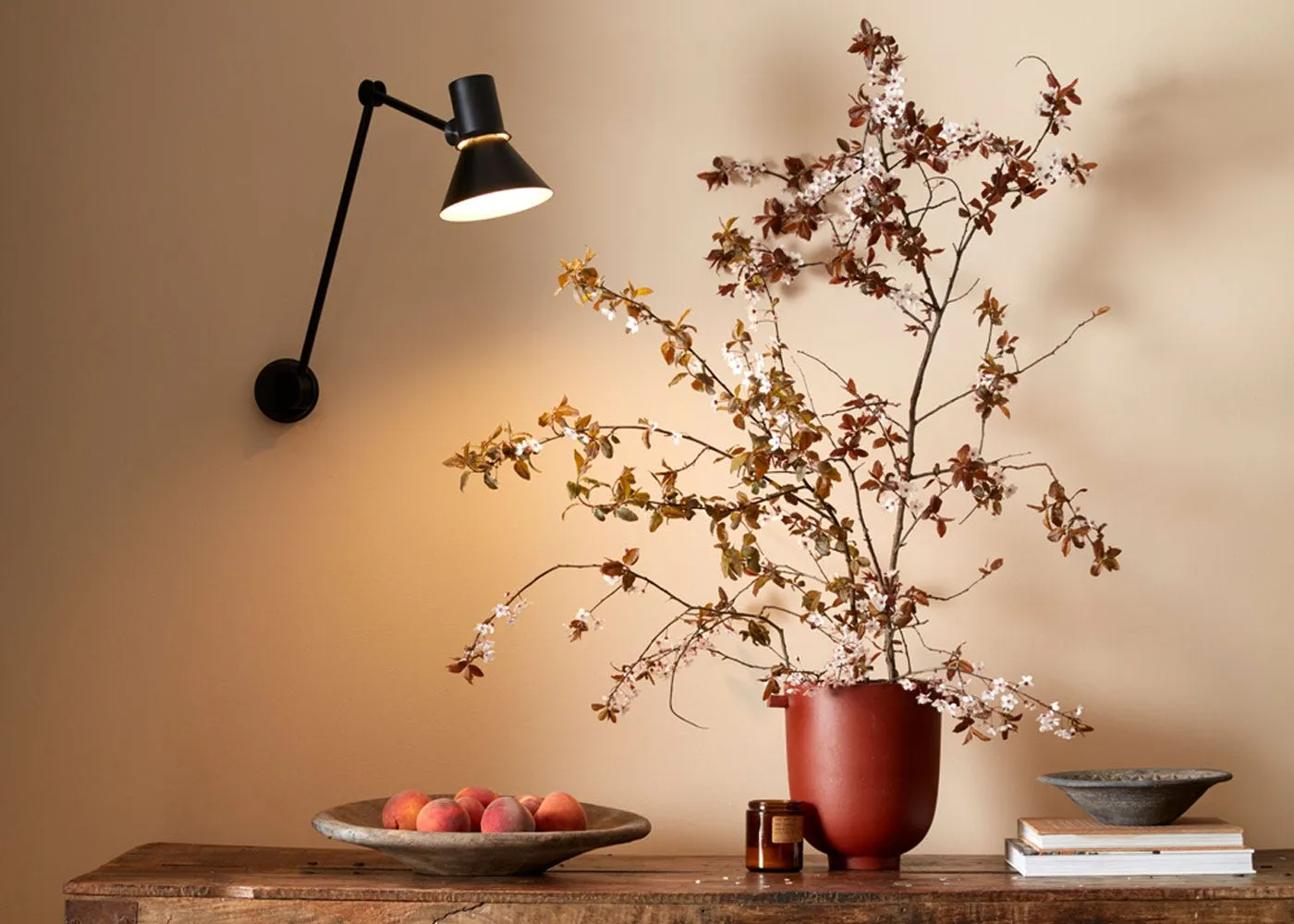 Long Arm Wall Light - Matte Black, Metal