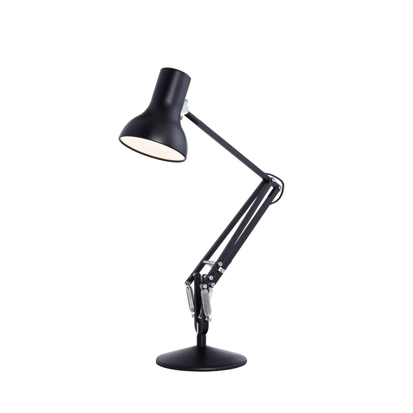 Mini Desk Lamp with Spring Arms - Black, Aluminium image