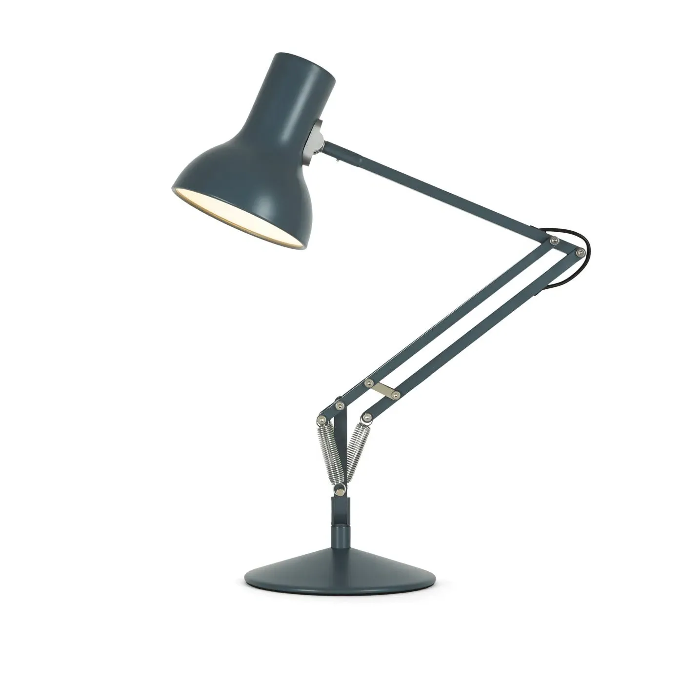 Mini Desk Lamp with Spring Arms - Grey, Aluminium
