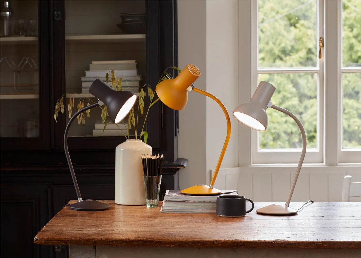 Mini Table Lamp Adjustable - Grey, Metal
