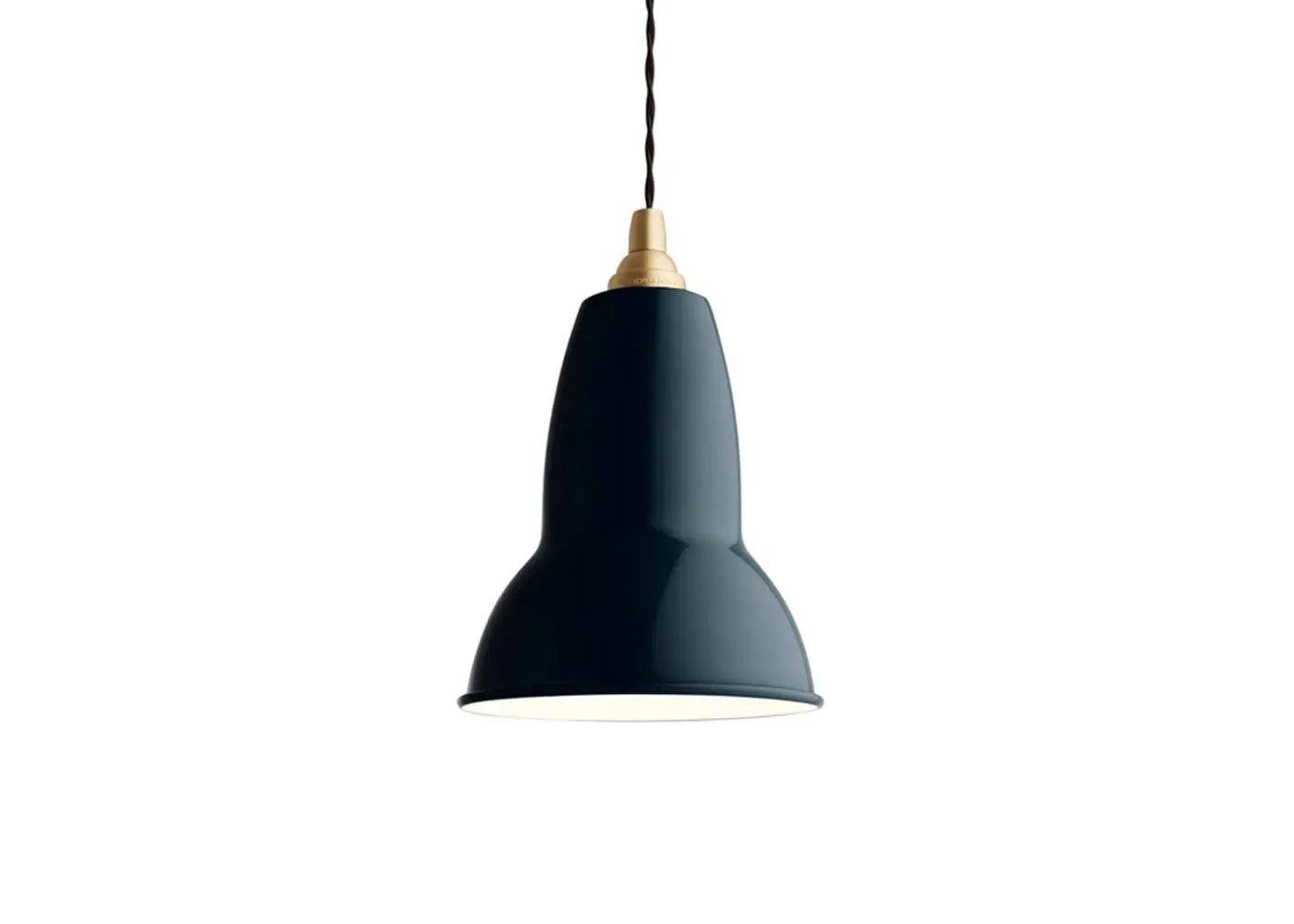 Pendant Light with Adjustable Shade - Blue, Brass image