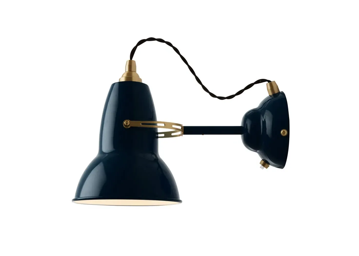 Wall Light with Adjustable Shade - Ink Blue, Brass image