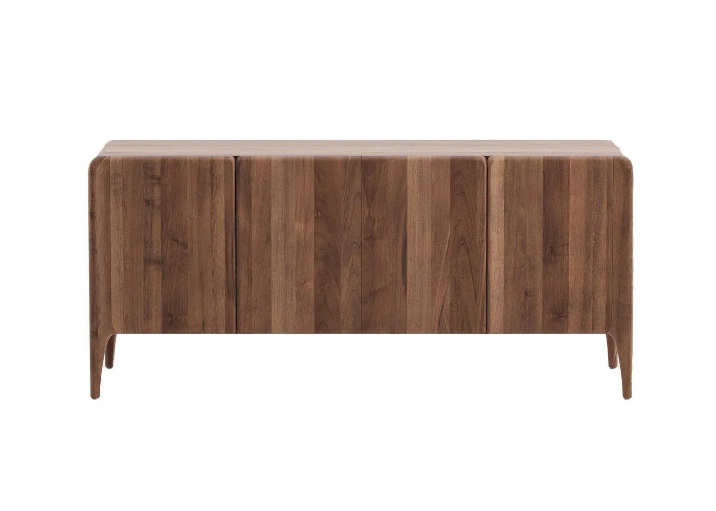 4-Door Sideboard with Oil Finish - Dark Wood, Walnut image