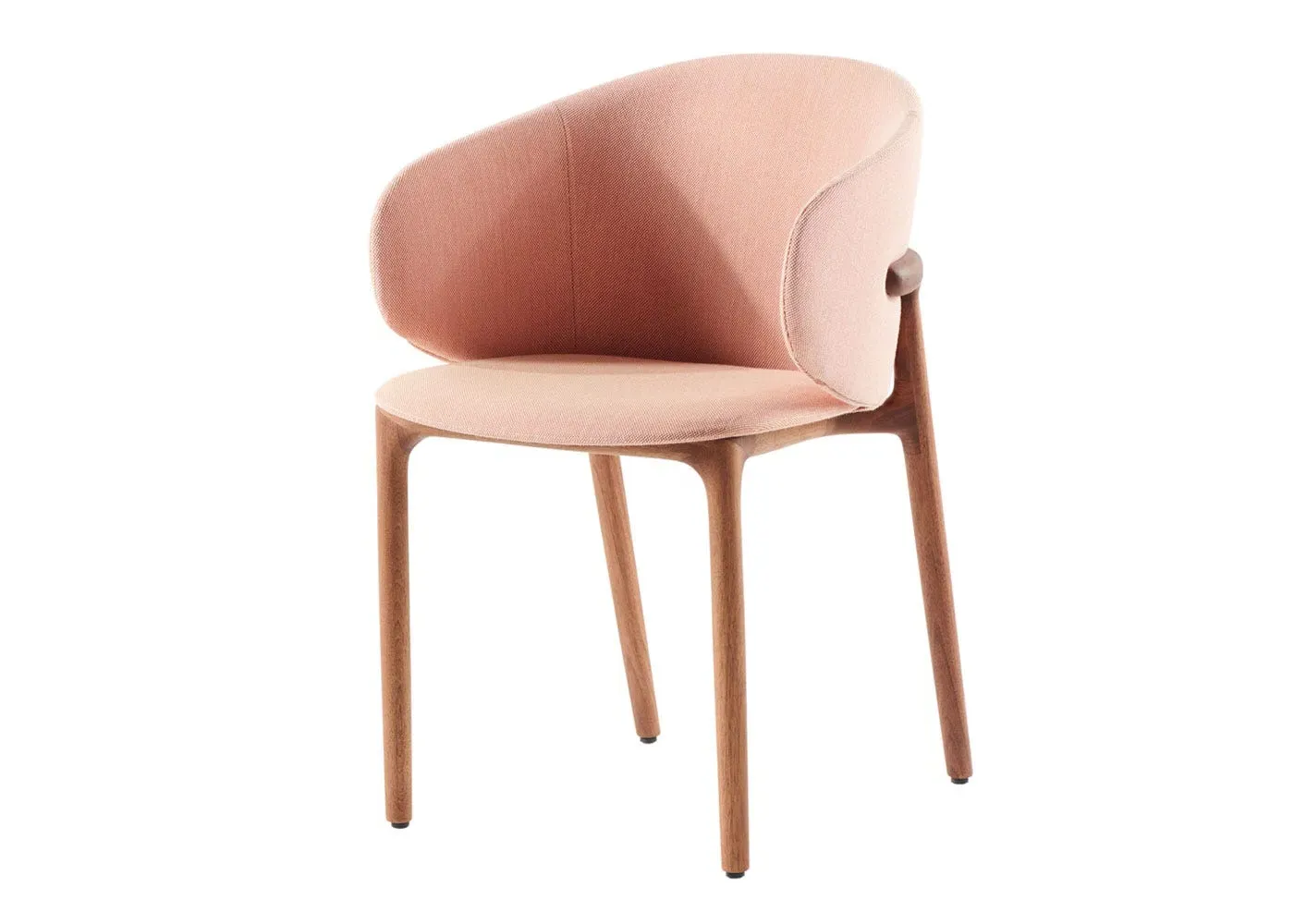 Dining Chair - Pink, Walnut